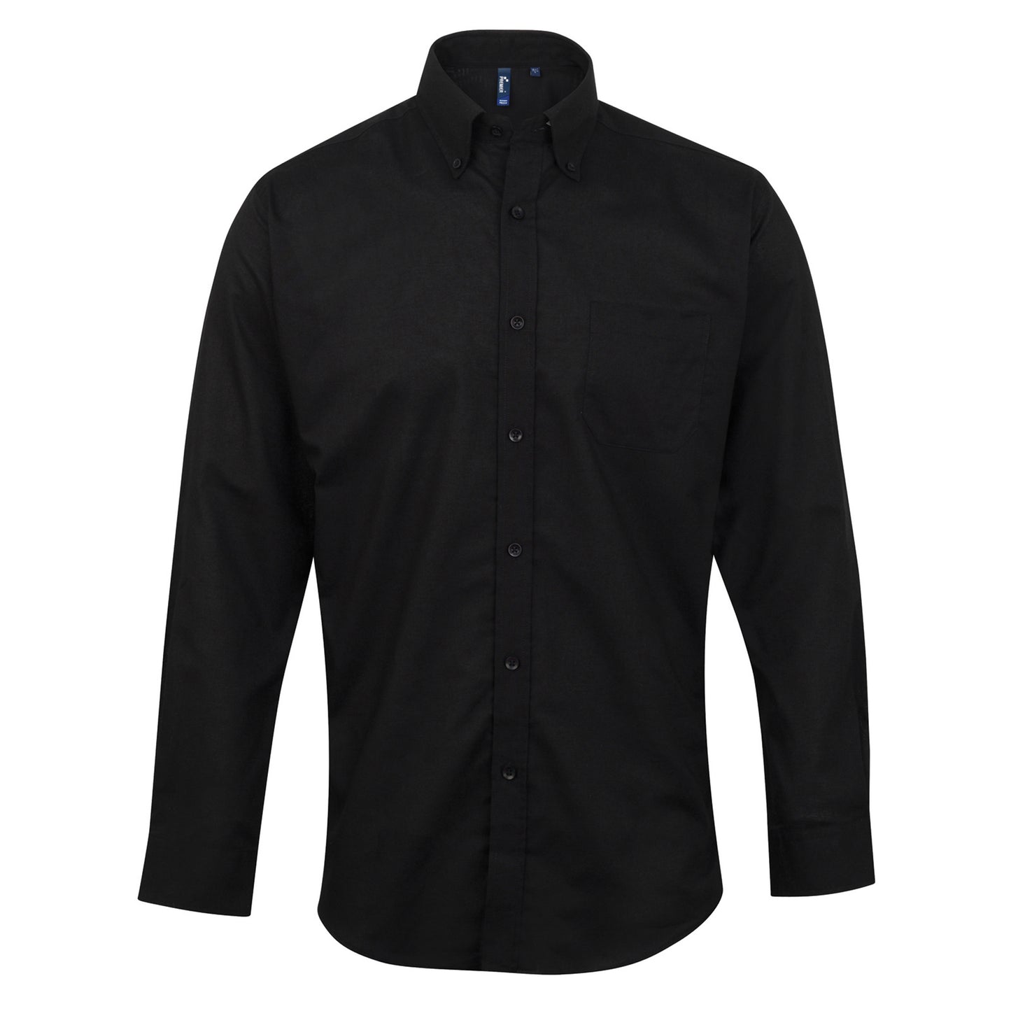 Black - Front - Premier Mens Signature Oxford Long Sleeve Work Shirt