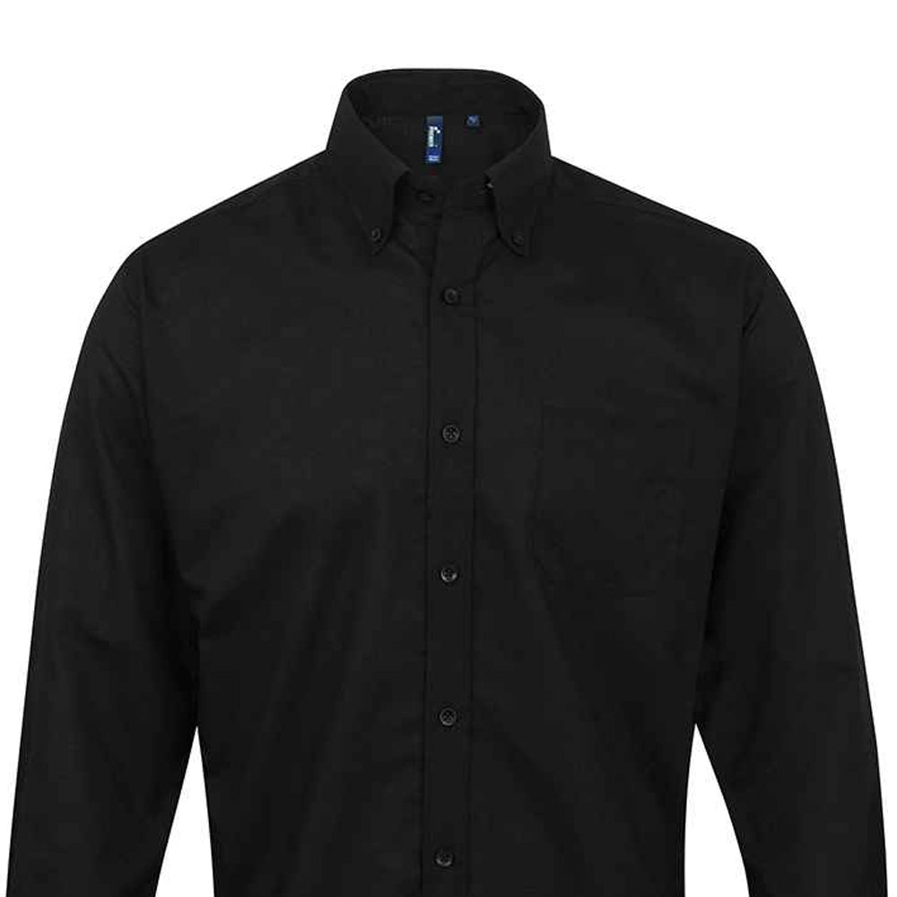 Black - Back - Premier Mens Signature Oxford Long Sleeve Work Shirt