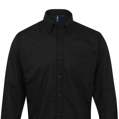 Black - Back - Premier Mens Signature Oxford Long Sleeve Work Shirt