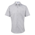 Silver - Front - Premier Mens Signature Oxford Short Sleeve Work Shirt