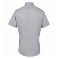 Silver - Back - Premier Mens Signature Oxford Short Sleeve Work Shirt