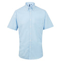 Light Blue - Front - Premier Mens Signature Oxford Short Sleeve Work Shirt