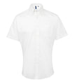 White - Front - Premier Mens Signature Oxford Short Sleeve Work Shirt