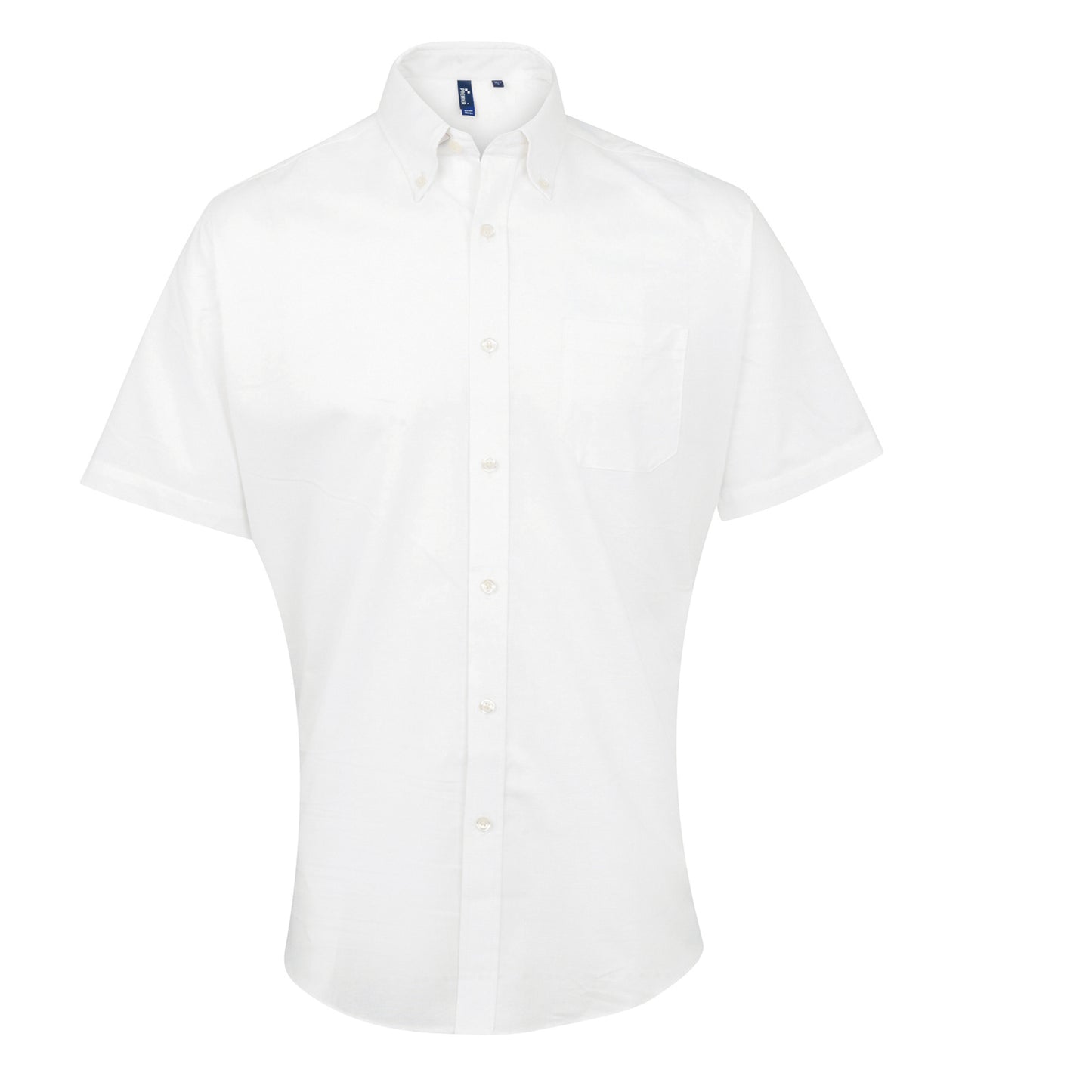 White - Front - Premier Mens Signature Oxford Short Sleeve Work Shirt