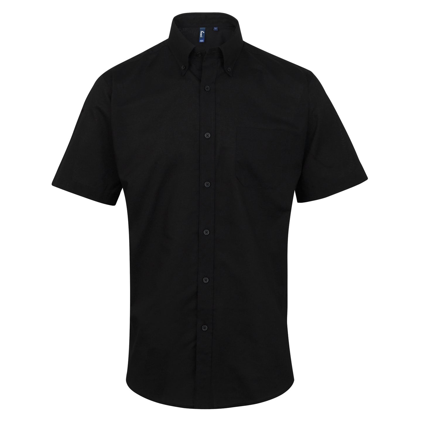 Black - Front - Premier Mens Signature Oxford Short Sleeve Work Shirt