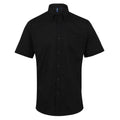 Black - Front - Premier Mens Signature Oxford Short Sleeve Work Shirt