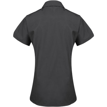 Black - Back - Premier Womens-Ladies Supreme Heavy Poplin Long Sleeve Work Shirt