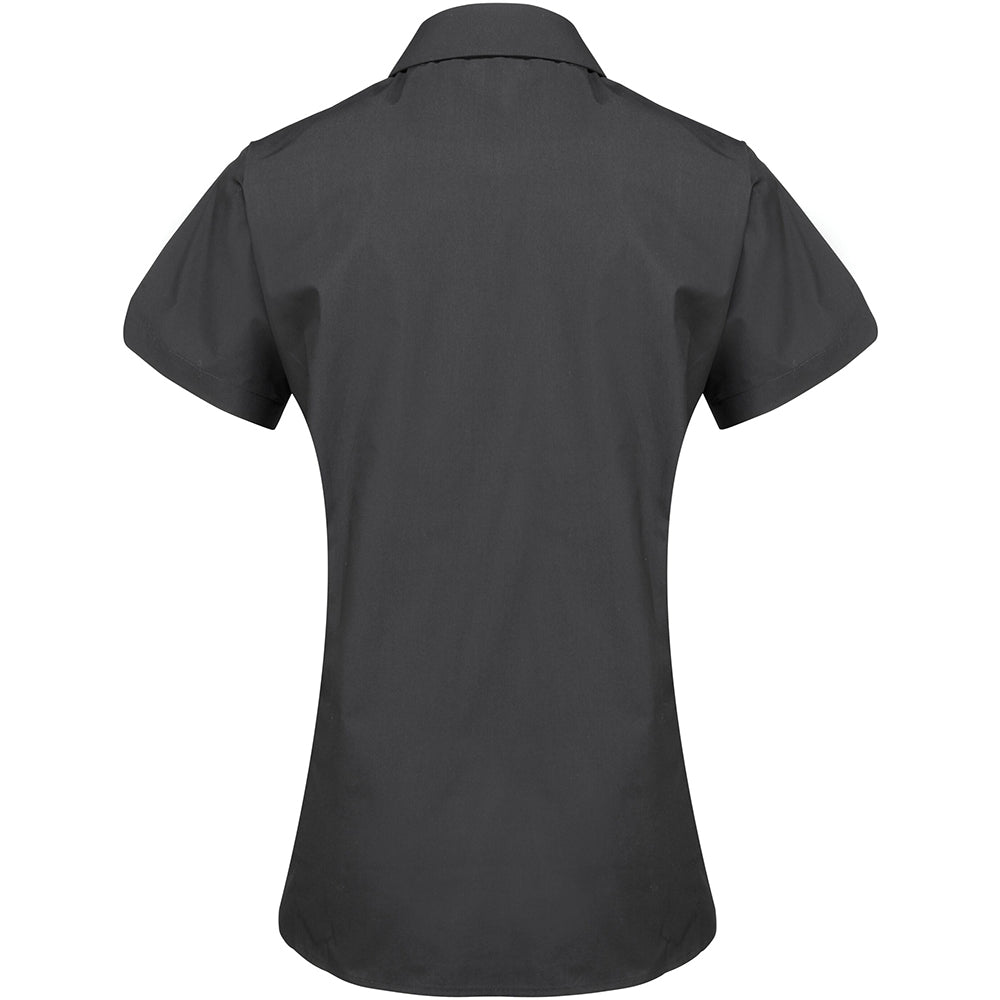 Black - Back - Premier Womens-Ladies Supreme Heavy Poplin Long Sleeve Work Shirt