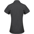 Black - Back - Premier Womens-Ladies Supreme Heavy Poplin Short Sleeve Work Shirt