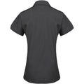 Black - Back - Premier Womens-Ladies Supreme Heavy Poplin Short Sleeve Work Shirt