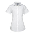 White - Front - Premier Womens-Ladies Supreme Heavy Poplin Short Sleeve Work Shirt