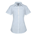 Light Blue - Front - Premier Womens-Ladies Supreme Heavy Poplin Short Sleeve Work Shirt