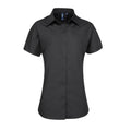 Black - Front - Premier Womens-Ladies Supreme Heavy Poplin Short Sleeve Work Shirt