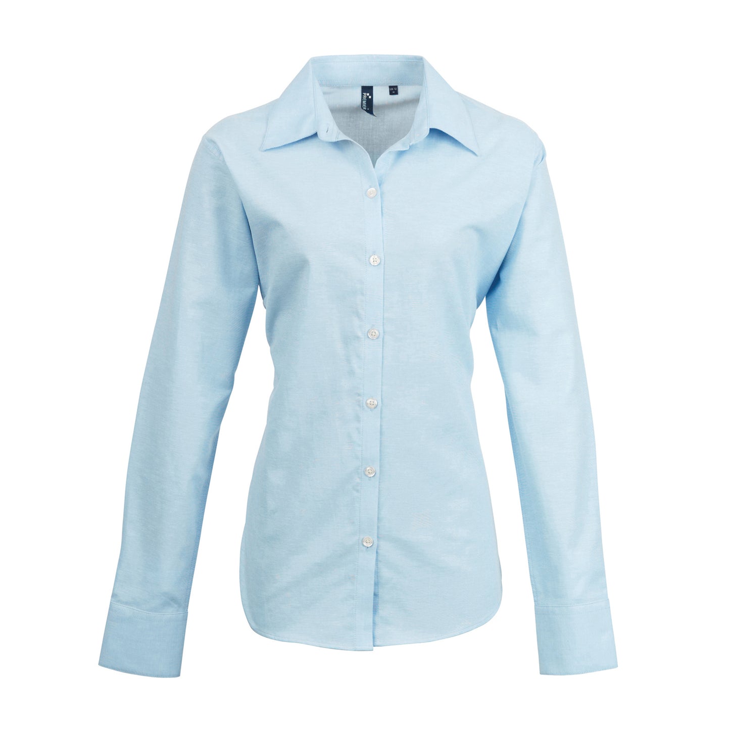 Light Blue - Front - Premier Womens-Ladies Signature Oxford Long Sleeve Work Shirt