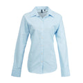 Light Blue - Front - Premier Womens-Ladies Signature Oxford Long Sleeve Work Shirt