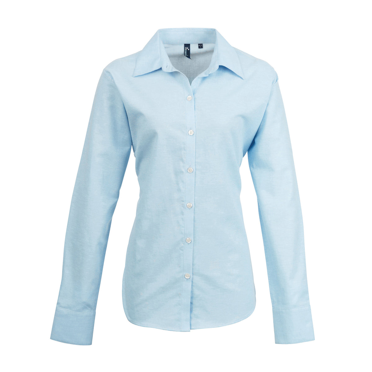 Light Blue - Front - Premier Womens-Ladies Signature Oxford Long Sleeve Work Shirt