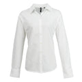 White - Front - Premier Womens-Ladies Signature Oxford Long Sleeve Work Shirt
