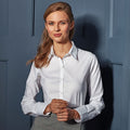 White - Back - Premier Womens-Ladies Signature Oxford Long Sleeve Work Shirt