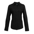 Black - Front - Premier Womens-Ladies Signature Oxford Long Sleeve Work Shirt