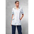 White- Navy - Pack Shot - Premier Ladies-Womens Vitality Medical-Healthcare Work Tunic