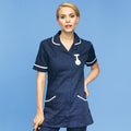 Navy- White - Back - Premier Ladies-Womens Vitality Medical-Healthcare Work Tunic