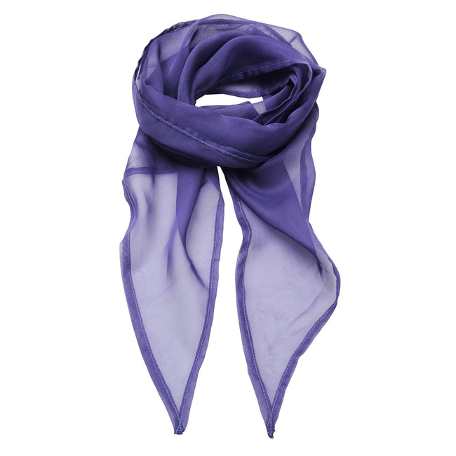 Purple - Front - Premier Ladies-Womens Work Chiffon Formal Scarf