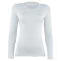 White - Front - Rhino Womens-Ladies Sports Baselayer Long Sleeve