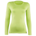 Lime - Front - Rhino Womens-Ladies Sports Baselayer Long Sleeve