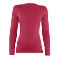 Red - Back - Rhino Womens-Ladies Sports Baselayer Long Sleeve