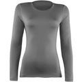 Heather Grey - Front - Rhino Womens-Ladies Sports Baselayer Long Sleeve