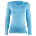 Light Blue - Front - Rhino Womens-Ladies Sports Baselayer Long Sleeve