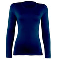 Navy - Front - Rhino Womens-Ladies Sports Baselayer Long Sleeve