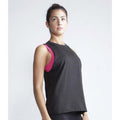 Black - Back - SF Womens-Ladies High Neck Sleeveless Vest - Top