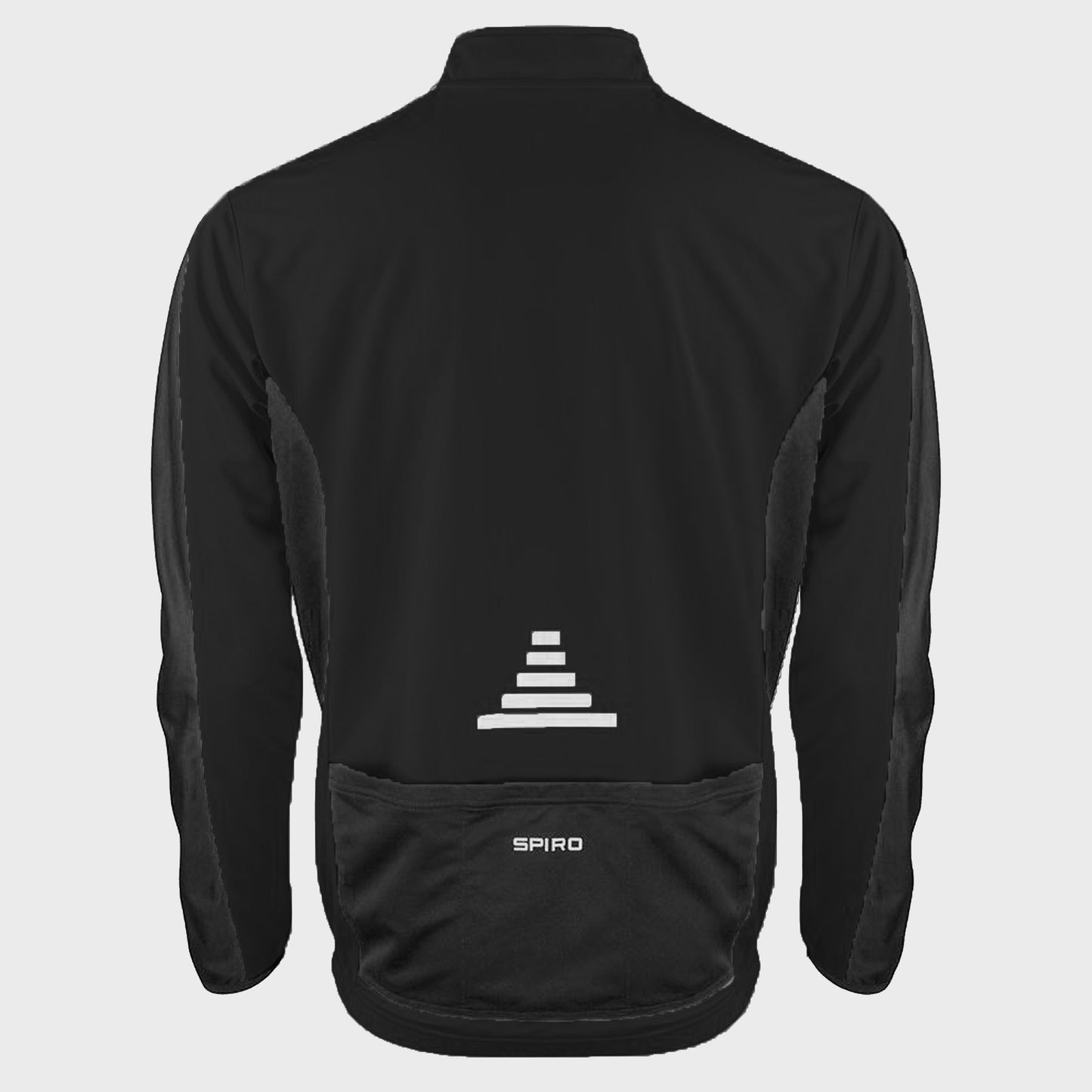 Black- White - Back - Spiro Mens Bikewear Long Sleeve Performance Top - Sports - Cycling