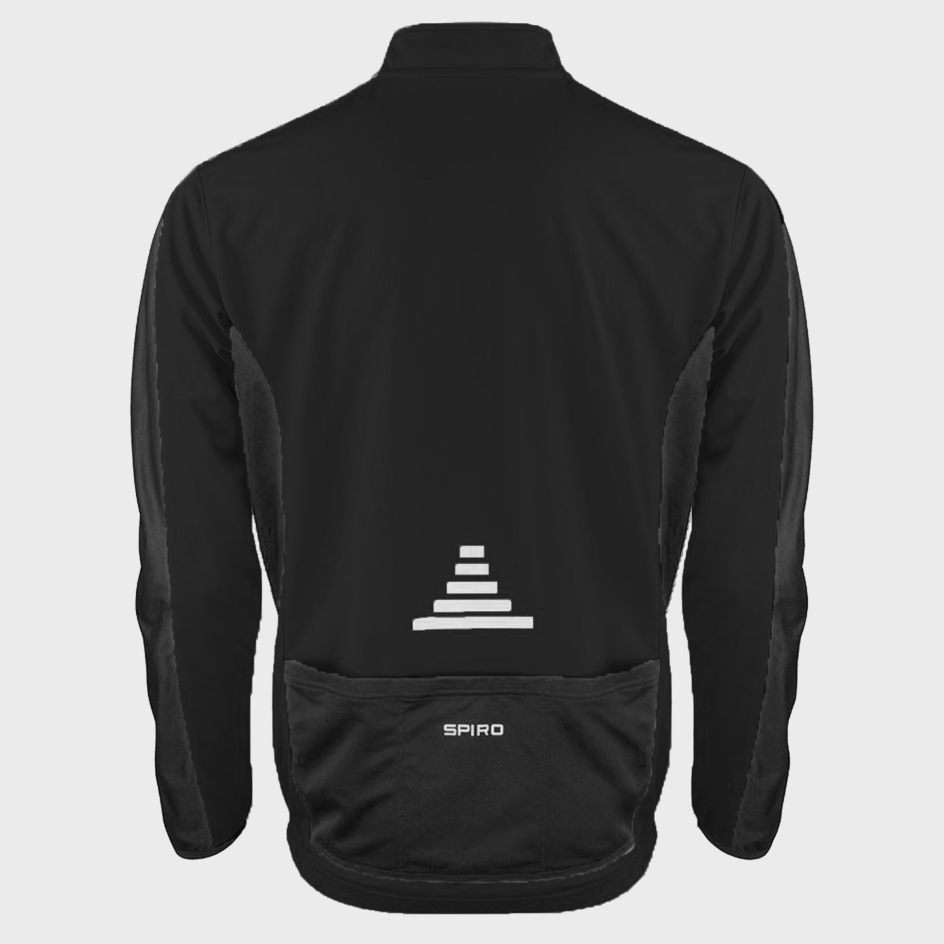 Black- White - Back - Spiro Mens Bikewear Long Sleeve Performance Top - Sports - Cycling