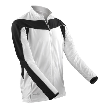 White - Black - Front - Spiro Mens Bikewear Long Sleeve Performance Top - Sports - Cycling