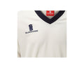 White- Navy trim - Back - Surridge Mens Fleece Lined Sweater - Sports - Cricket