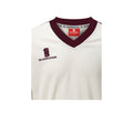 White- Maroon trim - Back - Surridge Mens Fleece Lined Sweater - Sports - Cricket