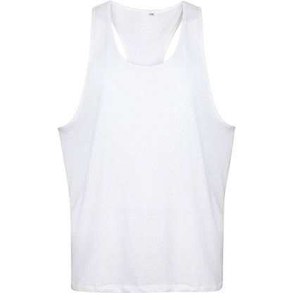 White - Front - Tanx Mens Vest Sleeveless Vest Top - Muscle Vest