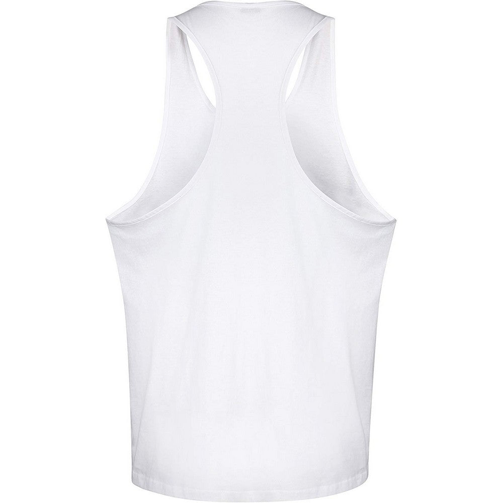 White - Back - Tanx Mens Vest Sleeveless Vest Top - Muscle Vest