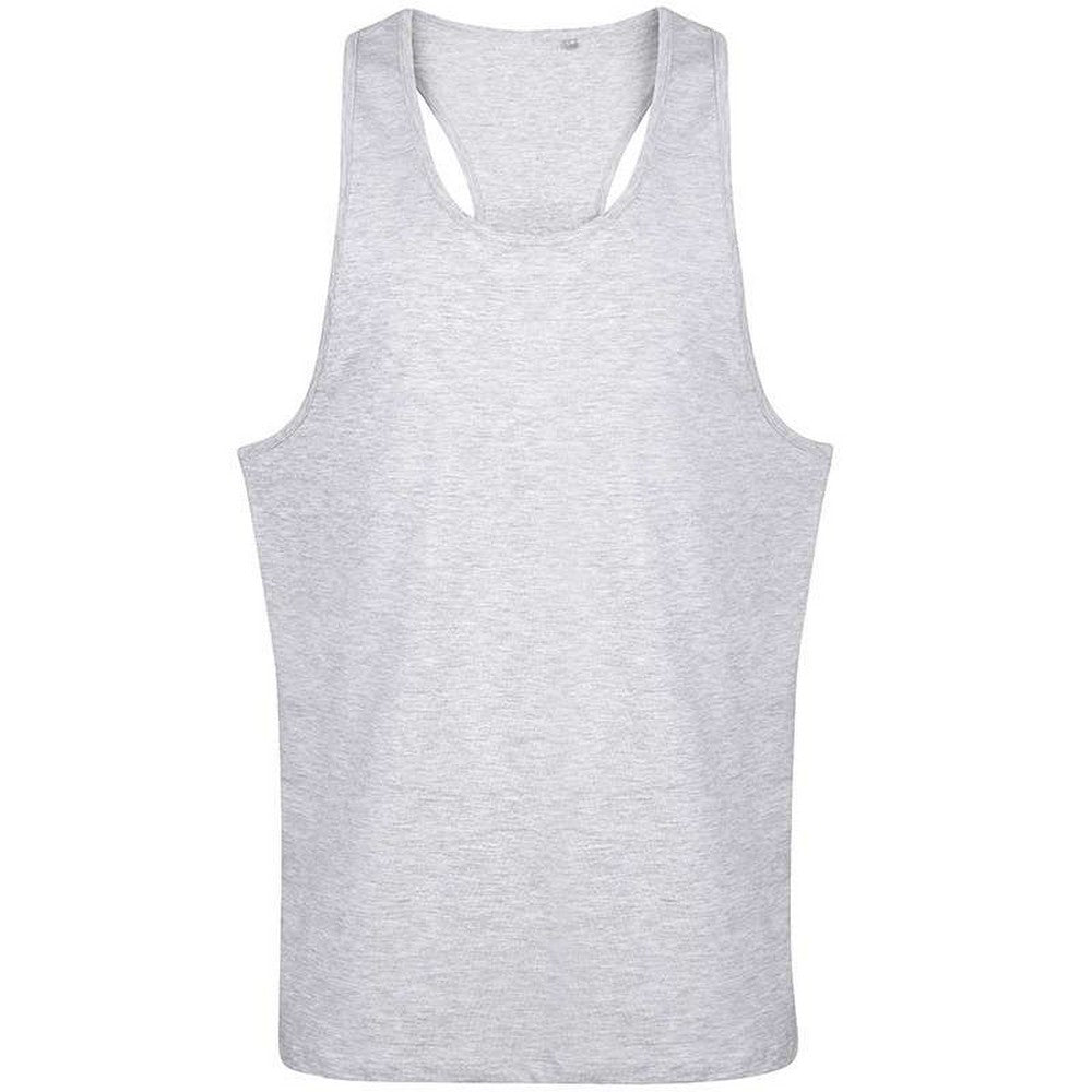 Heather Grey - Front - Tanx Mens Vest Sleeveless Vest Top - Muscle Vest