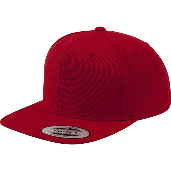 Red-Red - Front - Yupoong Mens The Classic Premium Snapback Cap