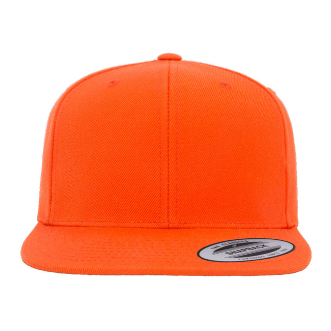 Orange - Back - Yupoong Mens The Classic Premium Snapback Cap