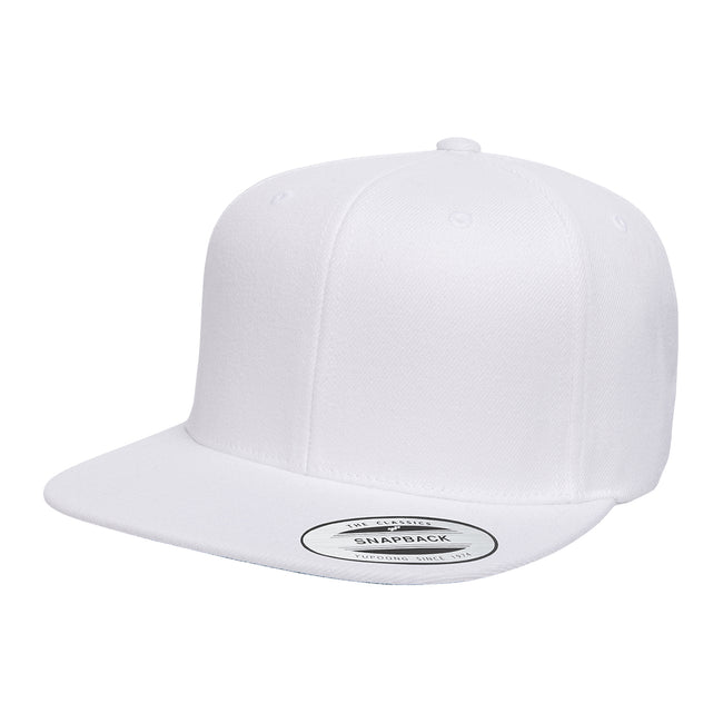 White - Front - Yupoong Mens The Classic Premium Snapback Cap