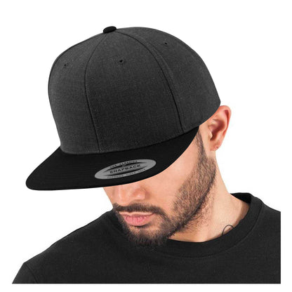 Charcoal-Black - Back - Yupoong Mens The Classic Premium Snapback 2-Tone Cap