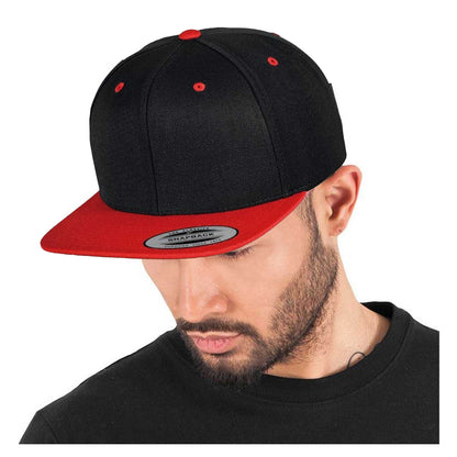 Black- Red - Back - Yupoong Mens The Classic Premium Snapback 2-Tone Cap