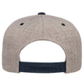Heather Grey-Navy - Back - Yupoong Mens The Classic Premium Snapback 2-Tone Cap