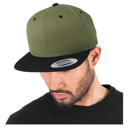 Olive-Black - Back - Yupoong Mens The Classic Premium Snapback 2-Tone Cap