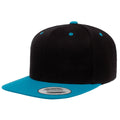 Black-Teal - Front - Yupoong Mens The Classic Premium Snapback 2-Tone Cap