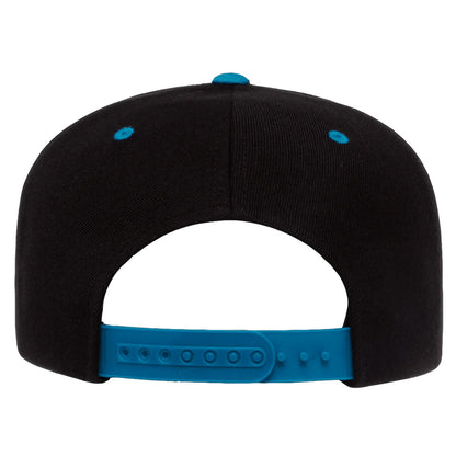 Black-Teal - Back - Yupoong Mens The Classic Premium Snapback 2-Tone Cap